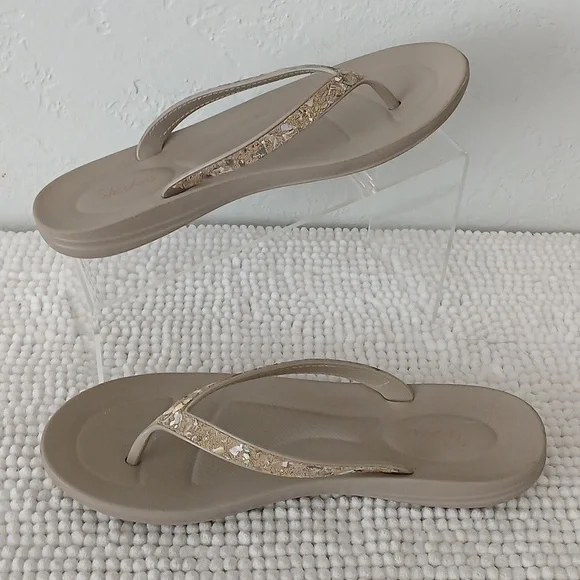 Skechers Taupe Beaded Women's Sandals - Picture 4 of 14